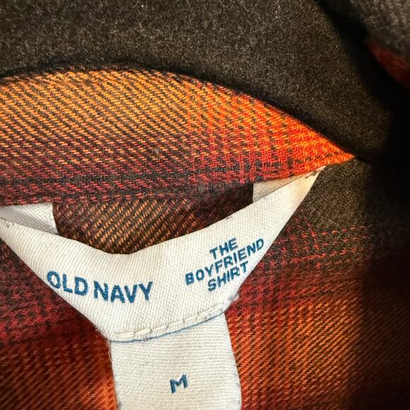 Old Navy Shirt Womens M The Boyfriend Shirt Taylor Swift Evermore Plaid Flannel - Picture 5 of 10